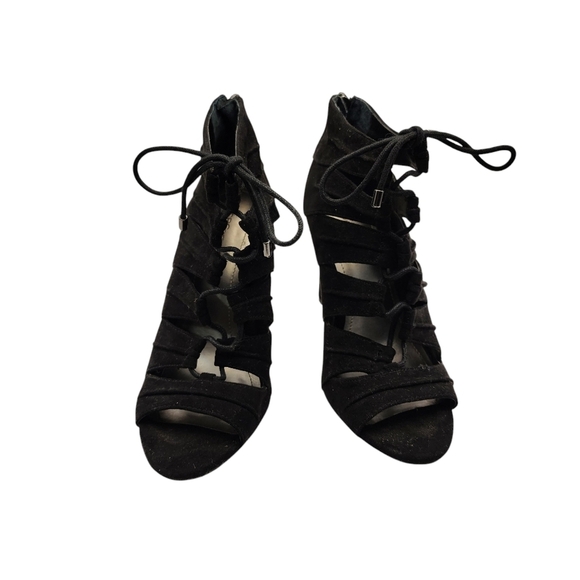 BCBGeneration Elegant Black Lace-Up Heels Size 6 - Picture 3 of 6